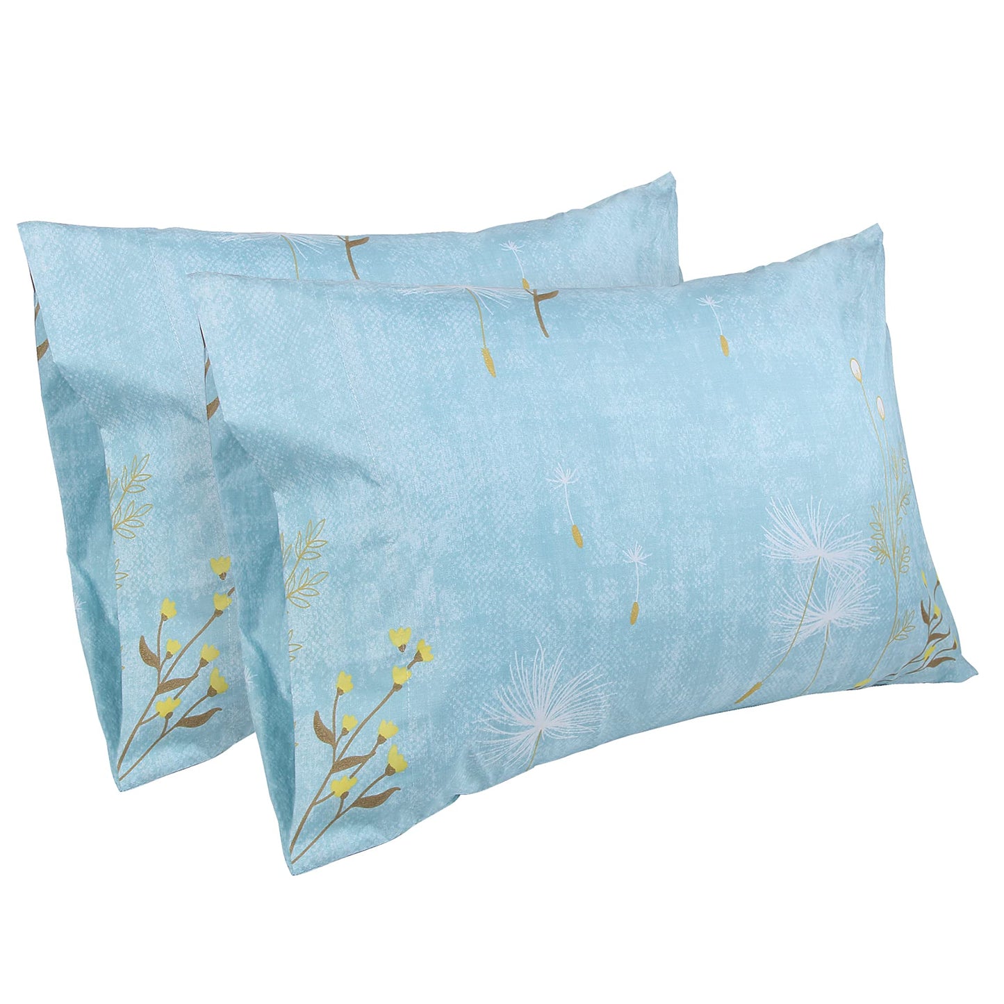 JSD Dandelion Floral Print Sheet Set Queen, 4 Piece Soft Botanical Microfiber Sheets Deep Pocket