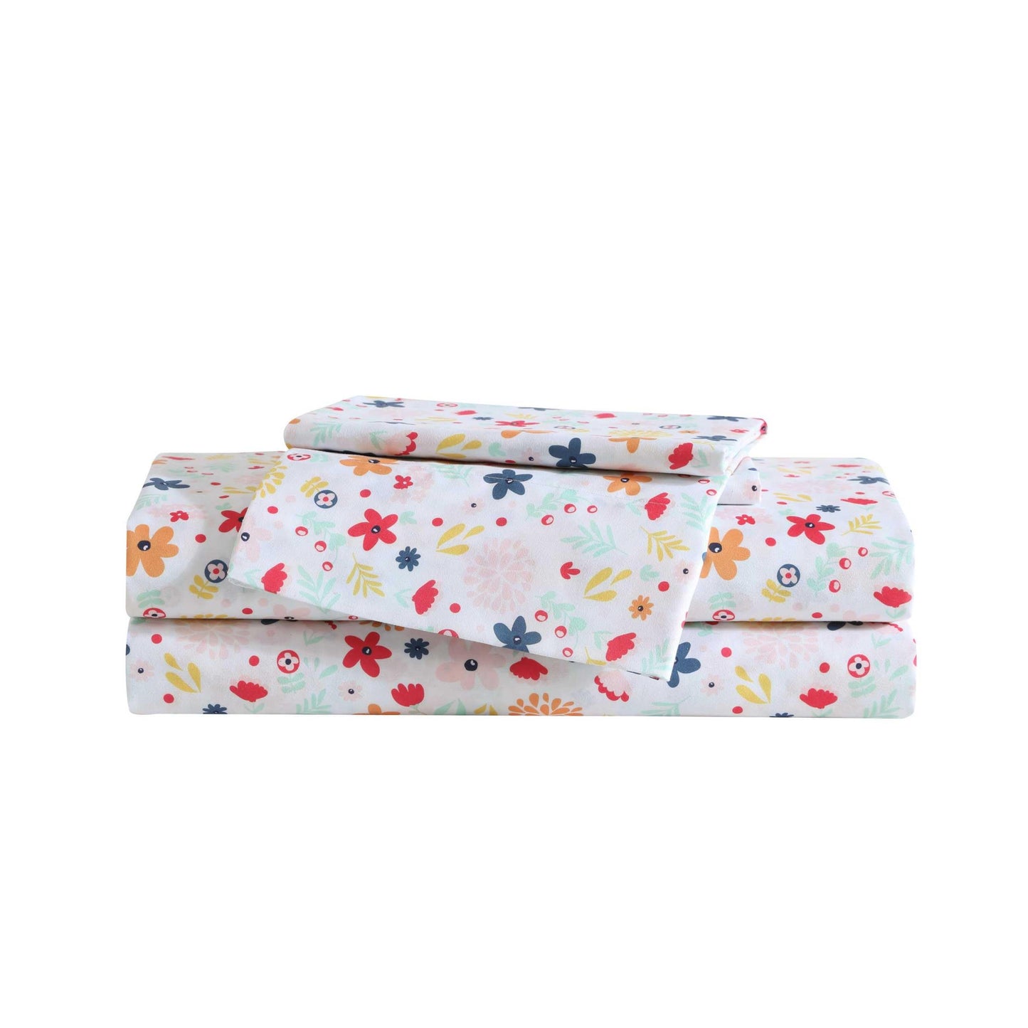 Eddie Bauer Kids - Full Sheets, Stain-Resistant Toddler Bedding with Matching Sham(s), Super Soft, Ideal Girl Room Essentials (Colorful Floral Pink, Full)