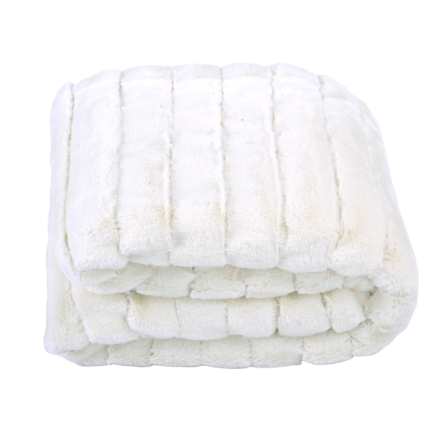 Home Soft Things Super Mink Faux Fur Throw, 50'' x 60'', Bright White, Luxurious Fluffy Cozy Elegant Throw with Sherpa Backing Fuzzy Blanket for Couch Living Room Bedroom Home Décor