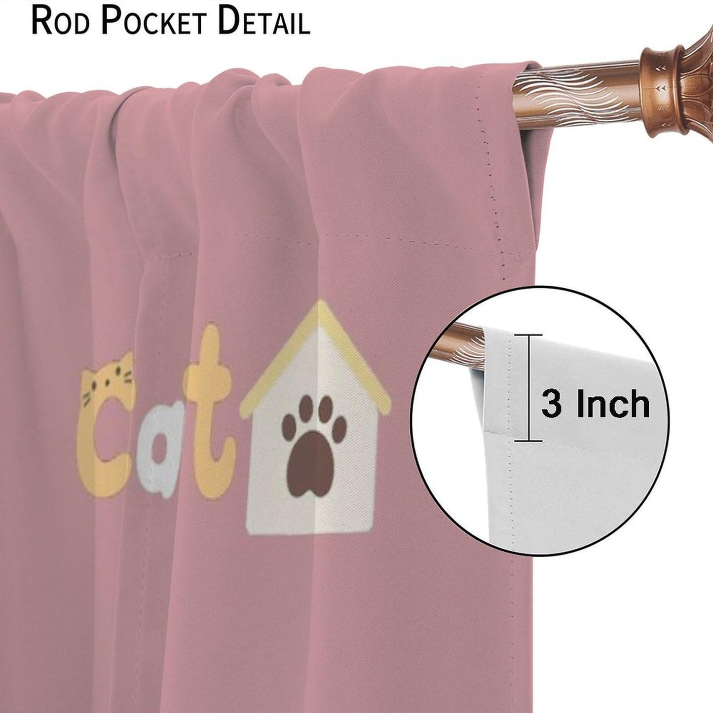 Cat Blackout Curtains Colorful Funny Cute Cartoon Animal Cat Modern Simple Art Kids Girls Boys Women Bedroom Living Room Bathroom Kitchen Rod Pocket Decoration Window Drapes 2 Panels W21xL45in