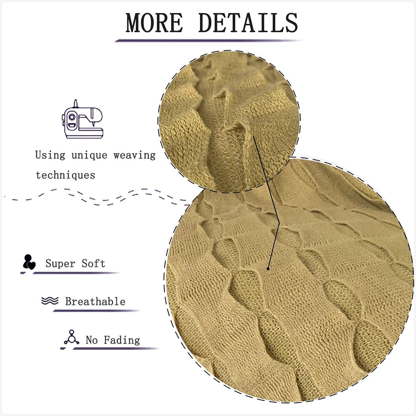 DISSA Knit Blanket Woven Blanket Throws for Sofa Throws for Couch Blanket Cover Boho Throw Blanket for Bed Cozy Super Soft Solid Plush Decorative Throw Blanket with Tassels (Khaki, 50"x60")