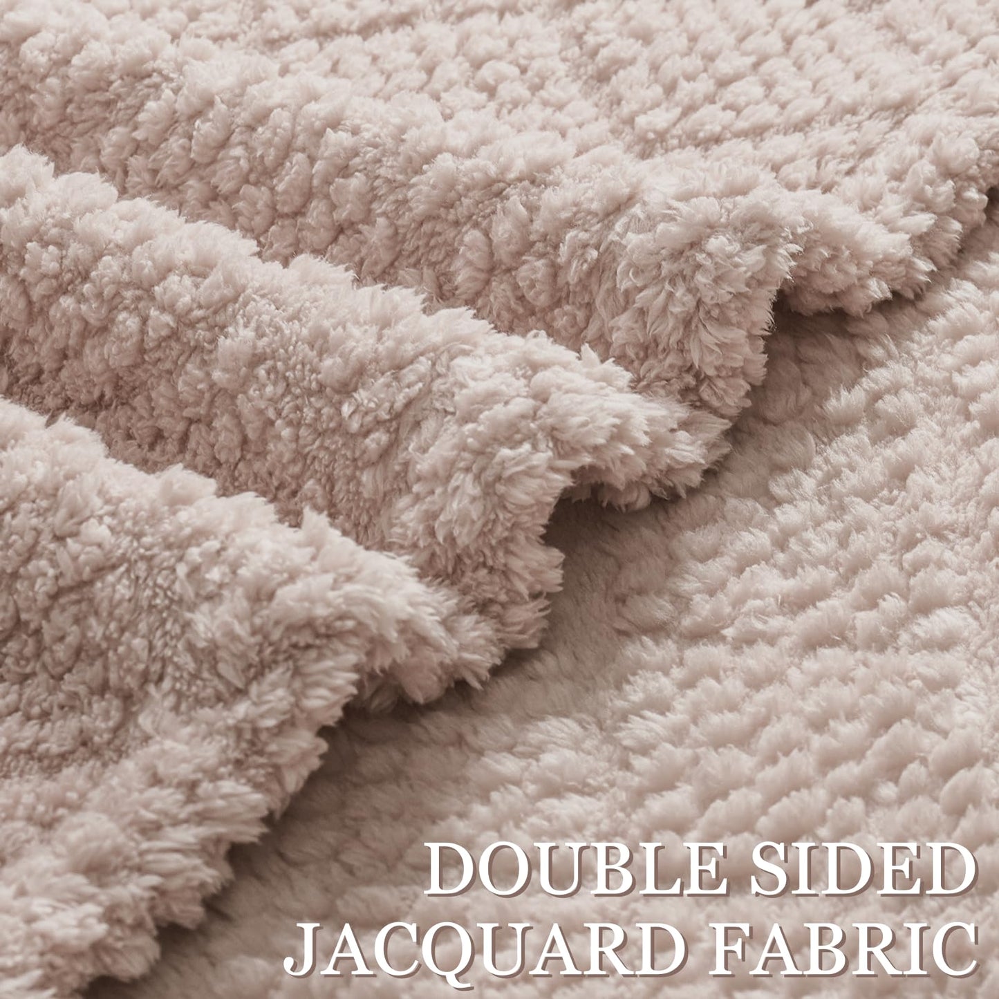 Whale Flotilla Fuzzy Fleece Queen Size Blanket for Bed, Soft Fluffy Jacquard Waffle Blankets for All Season, Lightweight and Cozy, 90x90 Inch, Camel