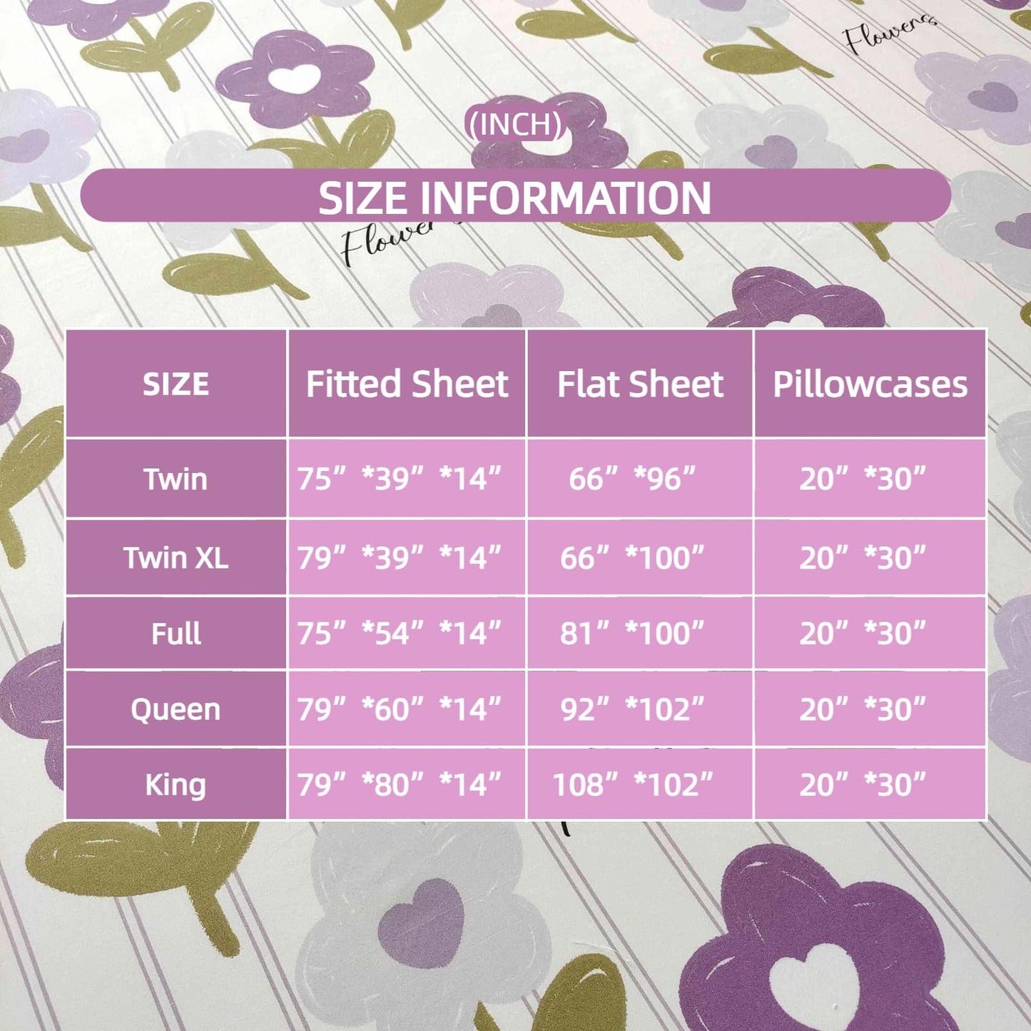 SDIII 4PCS Purple Floral Twin Bed Sheets Set, Soft Microfiber Floral Bed Sheets Twin, Wrinkle and Fade Resistant, Cooling Sheet on Amazon