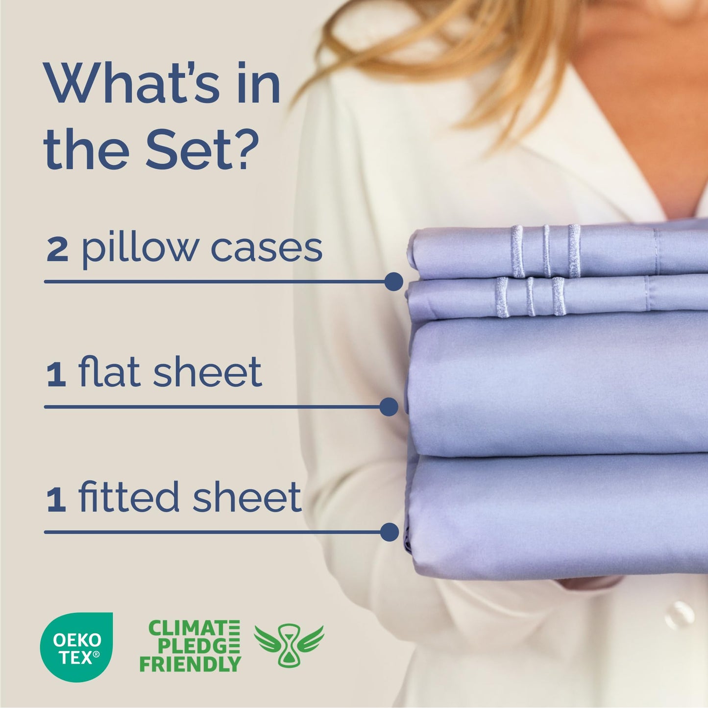 Queen Size 4 Piece Sheet Set - Comfy Breathable & Cooling Sheets - Hotel Luxury Bed Sheets for Women & Men - Deep Pockets, Easy-Fit, Extra Soft & Wrinkle Free Sheets - Lavender Oeko-Tex Bed Sheet Set