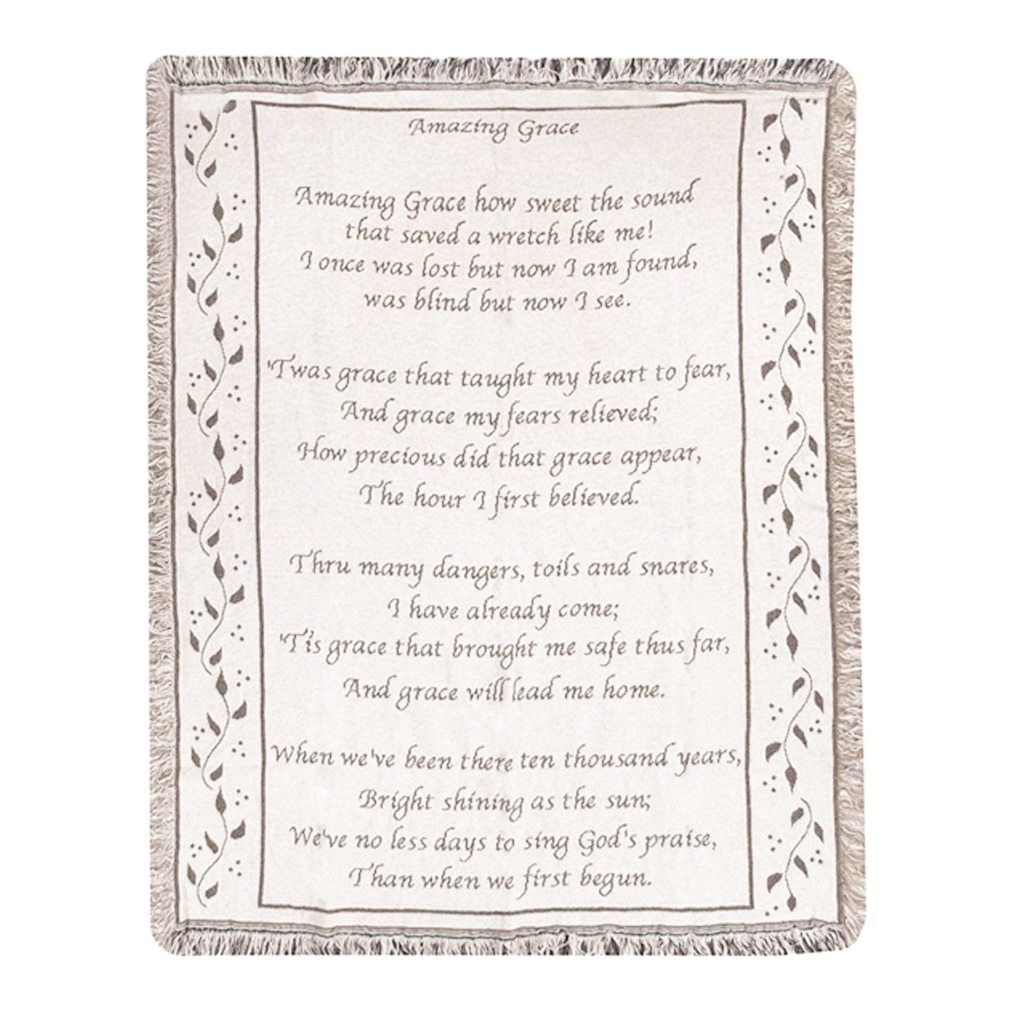 Amazing Grace Sympathy Throw Blanket with Condolence Card – Memorial Gift for Loss of Loved One, Scripture Tapestry Afghan for Remembrance and Grief Comfort