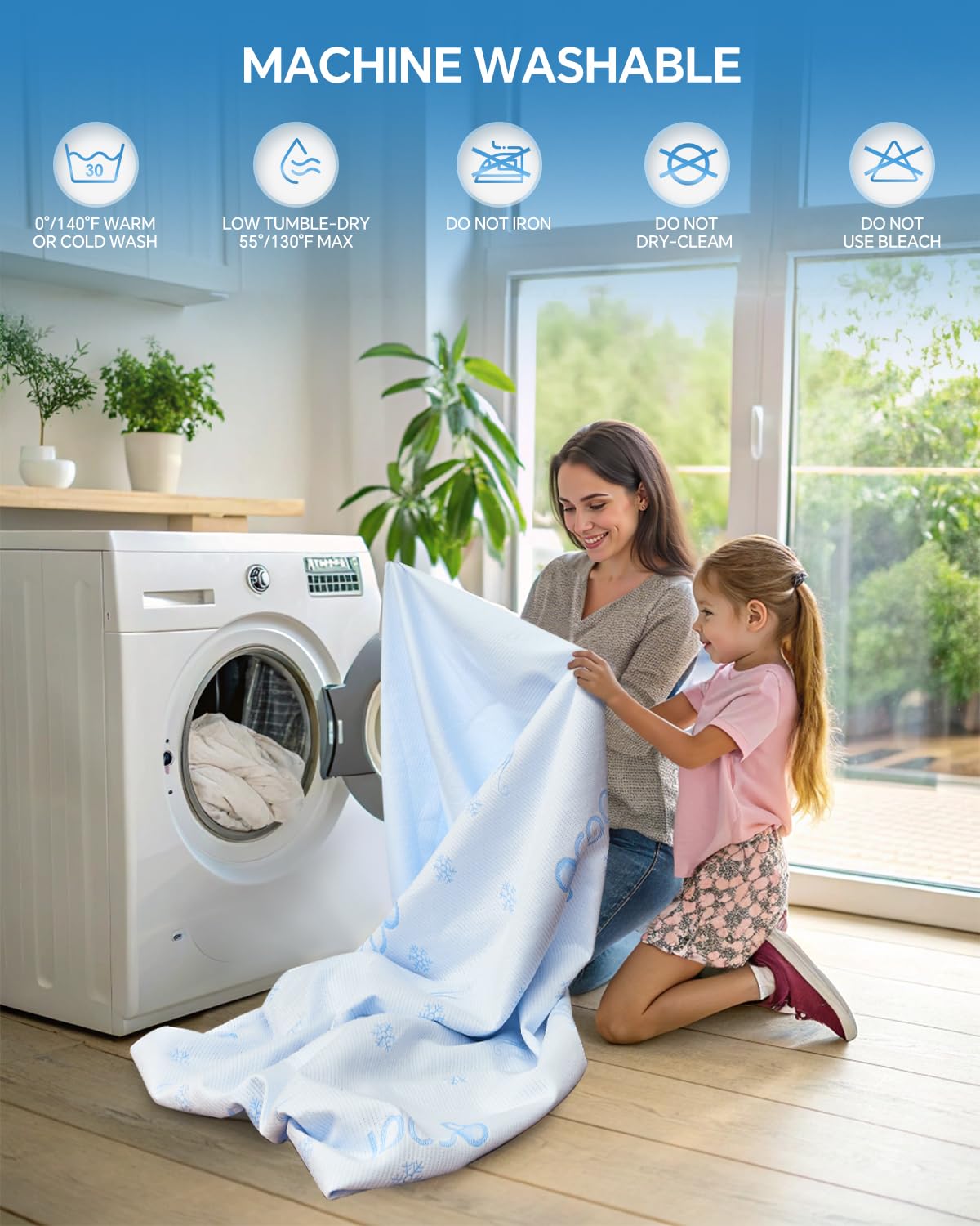 Premium Cooling King Size Mattress Protector - 100% Waterproof & Breathable Cool 3D Air Fabric Bed Mattress Cover, Ultra Soft Noiseless Mattress Pad for 8"-21" Deep Pocket, Machine Washable (White)