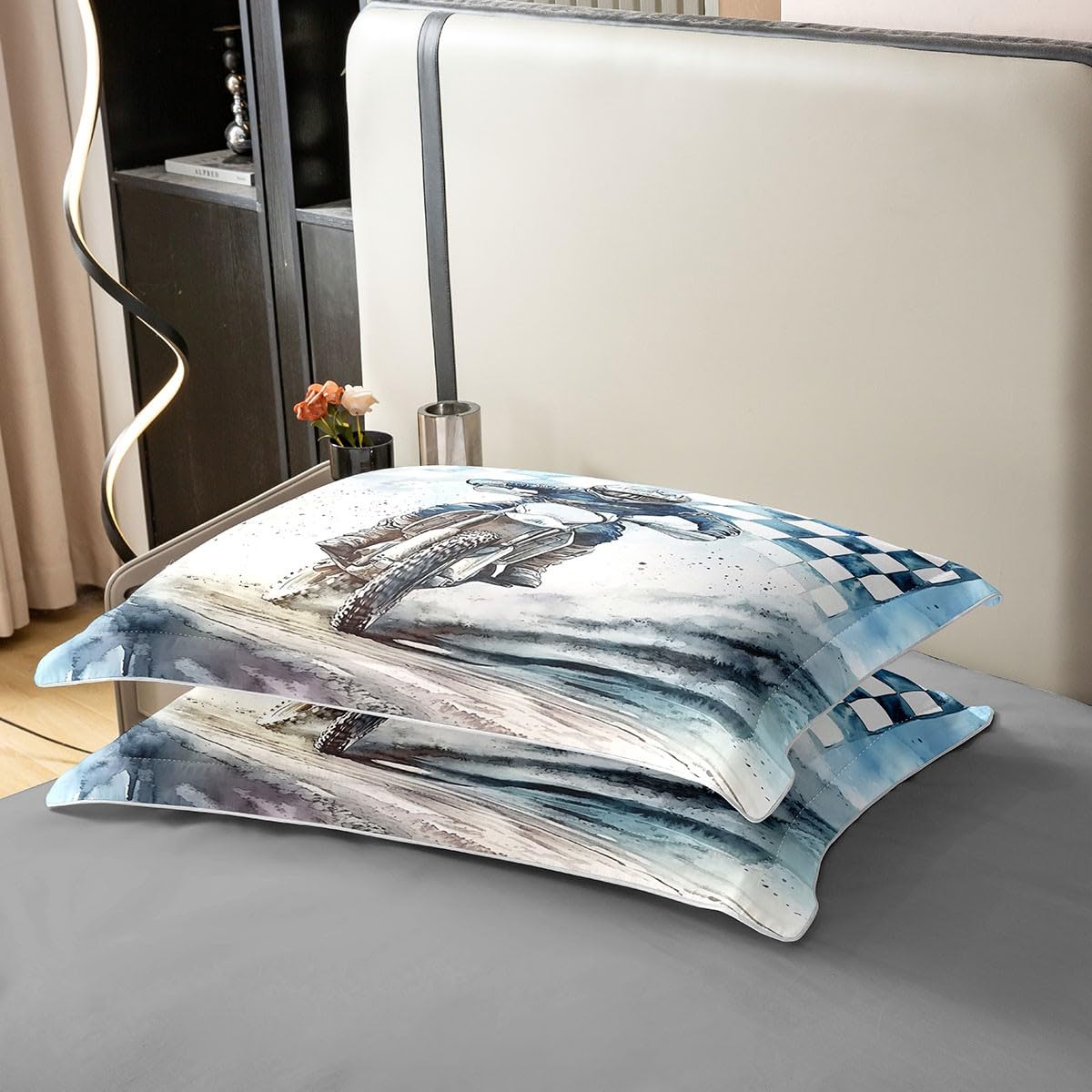 Feelyou Dirt Bike 100% Cotton Duvet Cover Kids Boys Girls Queen Size Motorcycle Racer Bedding Set Teen Ultra Soft Extreme Sports Comforter Cover Racing Motocross Rider Bedspread Cover (No Comforter)