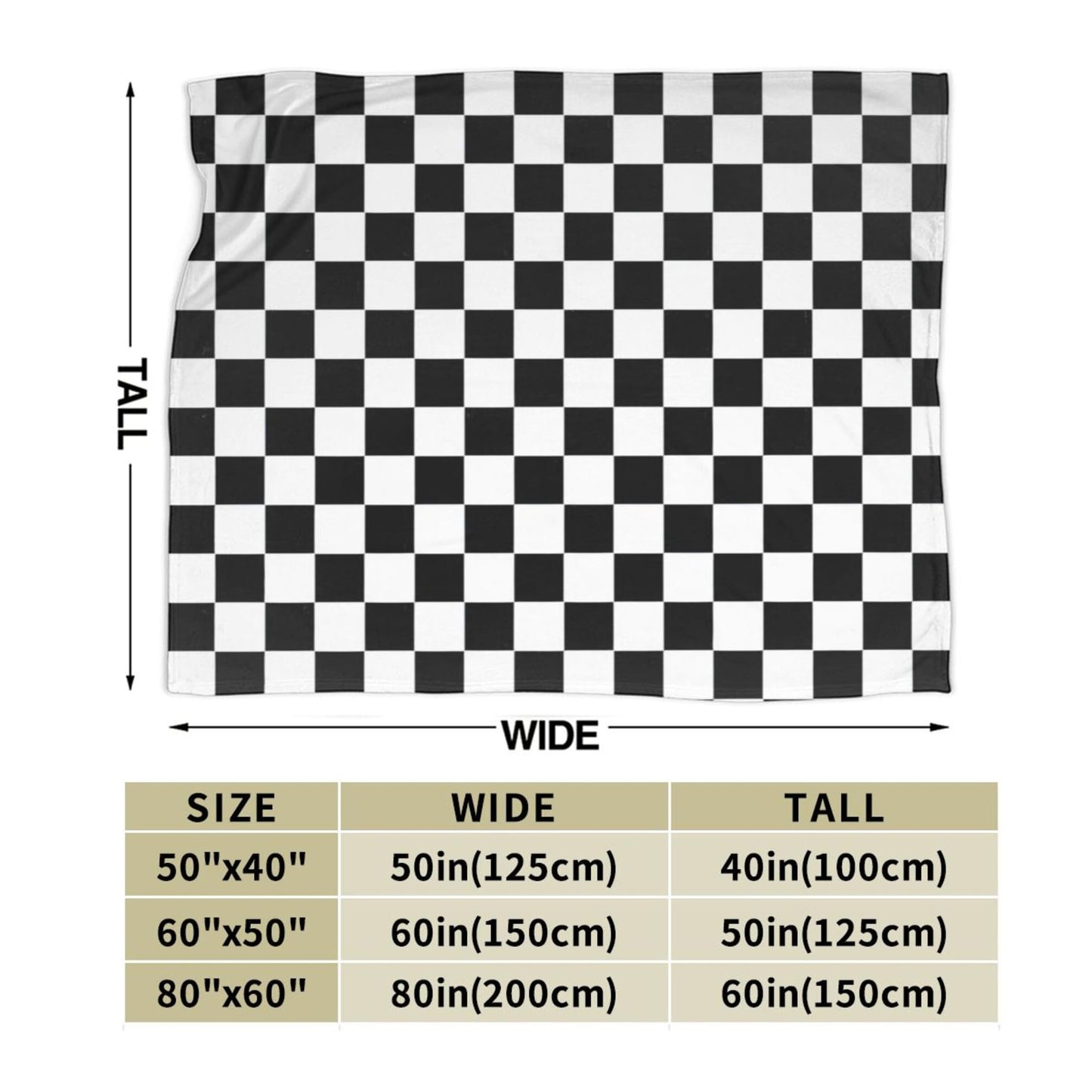 Black and White Checkered Throw Blanket, 320GSM Flannel Blankets for Women Girls Kids Boys Men, Checkerboard Bed Blanket Super Soft Cozy for Bed Sofa Couch Gifts (Black and White, 50"x40")