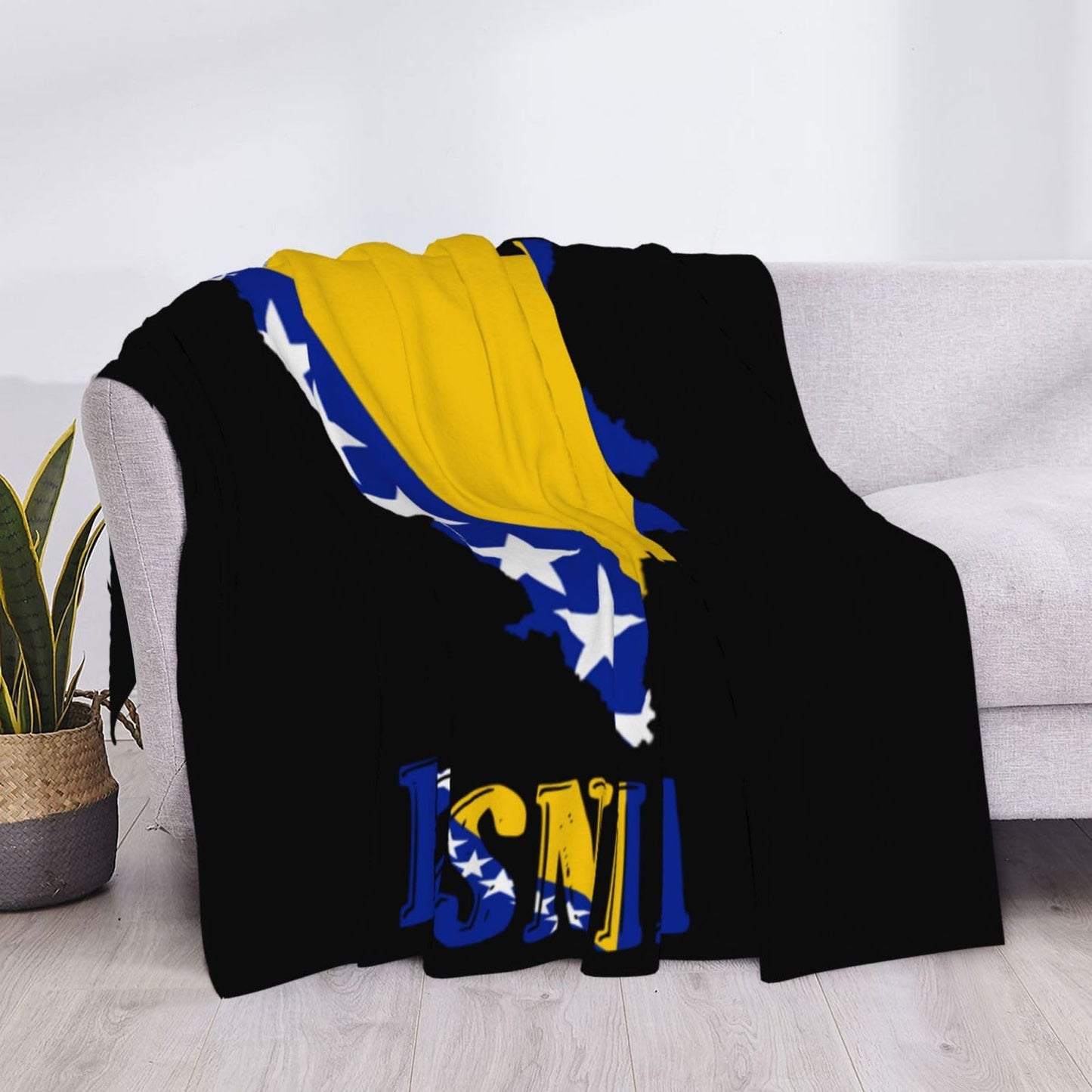Bosnia Throw Blanket for Bed and Couch Warm Winter Style - Lightweight Cozy Blanket for All Seasons
