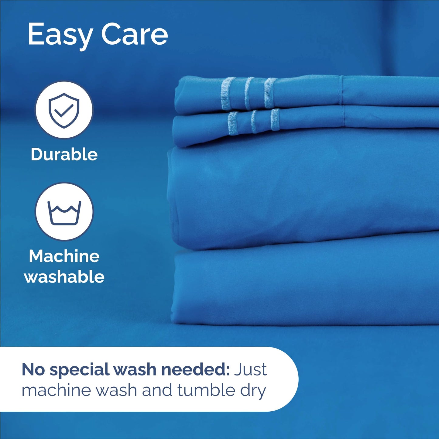 Split King Size 5 Piece Sheet Set - Comfy Breathable & Cooling Sheets - Hotel Luxury Bed Sheets for Women & Men - Deep Pockets, Easy-Fit, Soft & Wrinkle Free Sheets - Royal Blue Oeko-Tex Bed Sheet Set