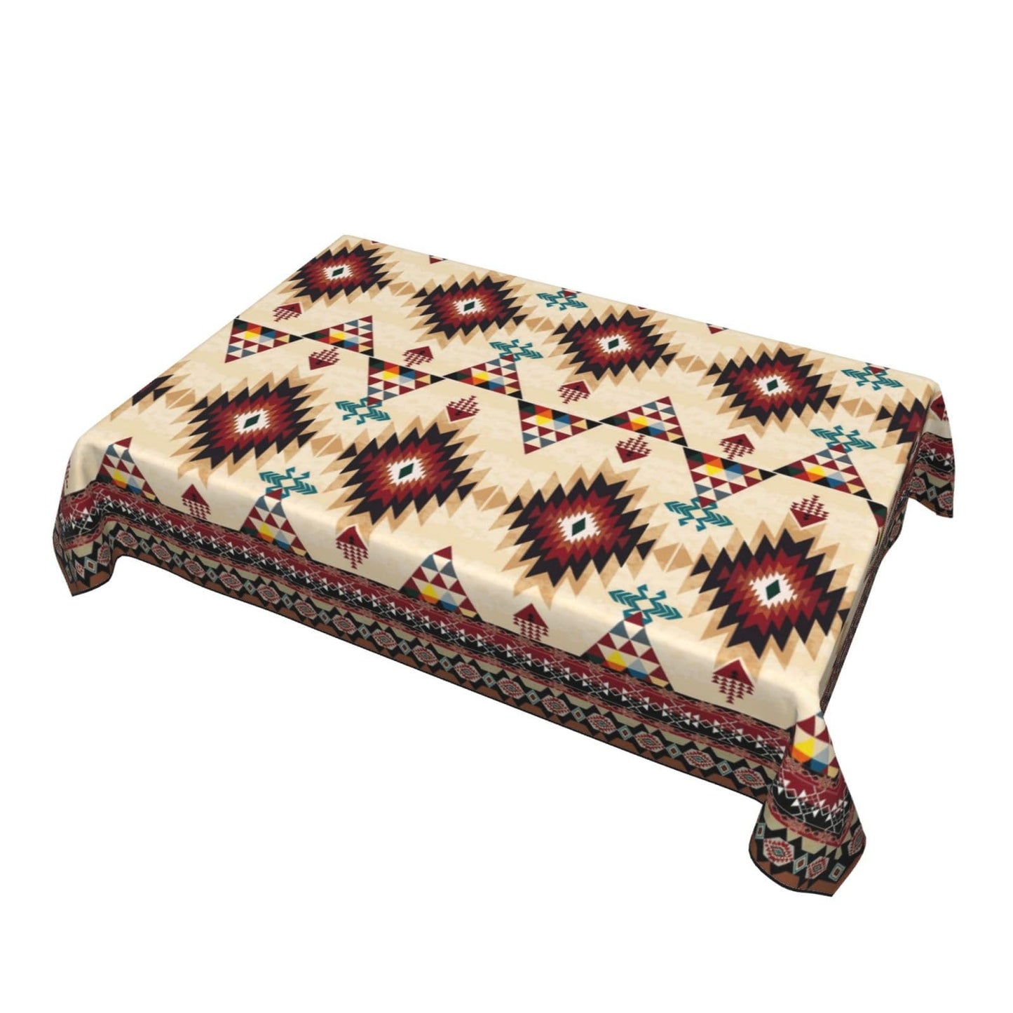 Southwestern Geometric Rectangle Tablecloth 54" x 72", Vibrant Tribal Polyester Waterproof Table Cover, Boho Ethnic Southwest for Dining Room Kitchen Party Indoor Outdoor, Gifts for Rustic Decor Lover