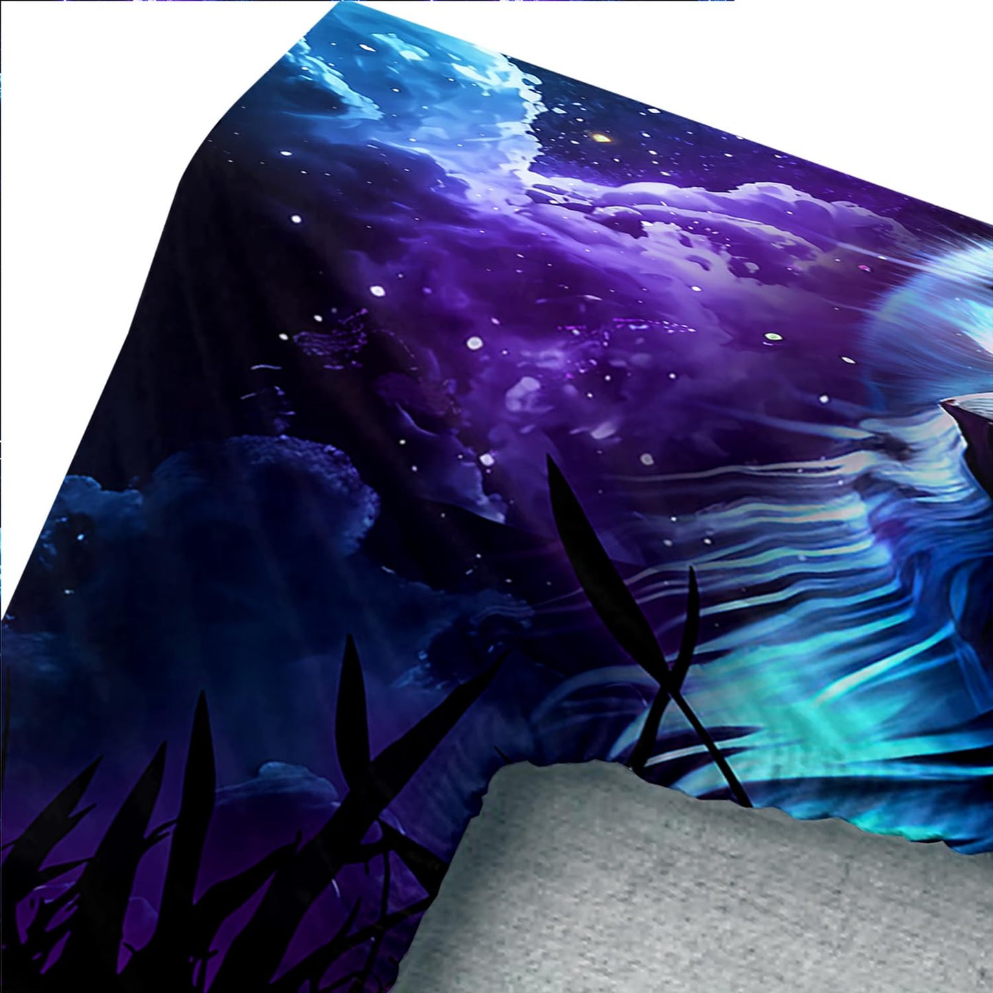 AILONEN Space Cat Bedding Set Twin XL Size,Blue Black Starry Planet Kitten Kids Sheet Set,3Pcs Animal Themed Soft Fitted Sheet with 2 Pillowcases