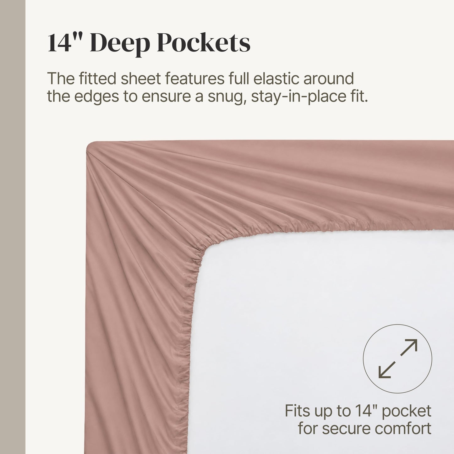 Modern Threads Soft Microfiber Solid Sheets - Luxurious Microfiber Bed Sheets - Includes Flat Sheet, Fitted Sheet with Deep Pockets, & Pillowcases Rose Full