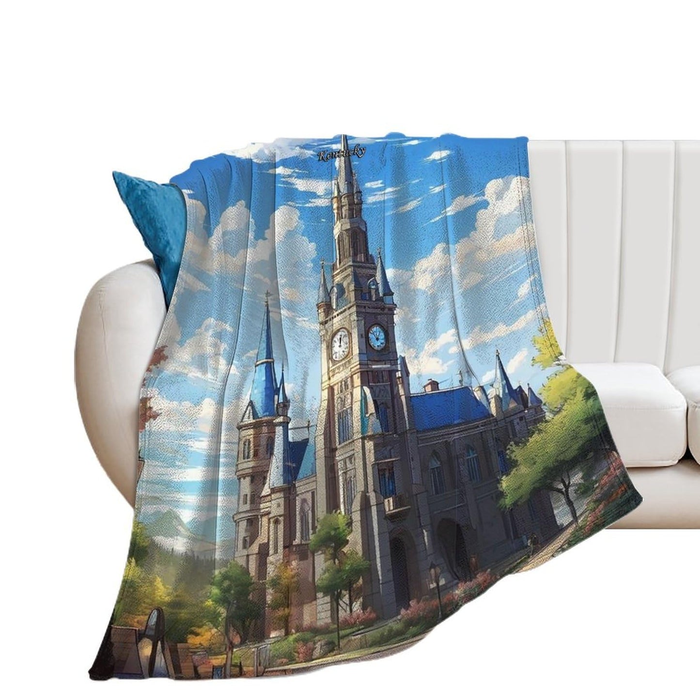 Louisville Kentucky City Skyline Landscape Abstract Blanket Soft Flannel Lightweight Blanket Outdoor Travel Carry Living Room Bedroom Sofa Decoration Gifts 50x60 Inch