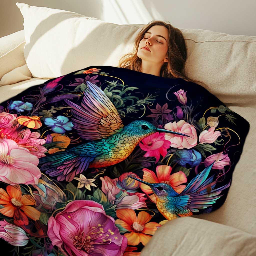 FexNuvko Hummingbird Throw Blanket for Couch Sofa Bed, Soft Bird Blanket Throw Gifts for Men Women, 40x50 inches, Lightweight Plush Fleece Home Decor, No-Pilling