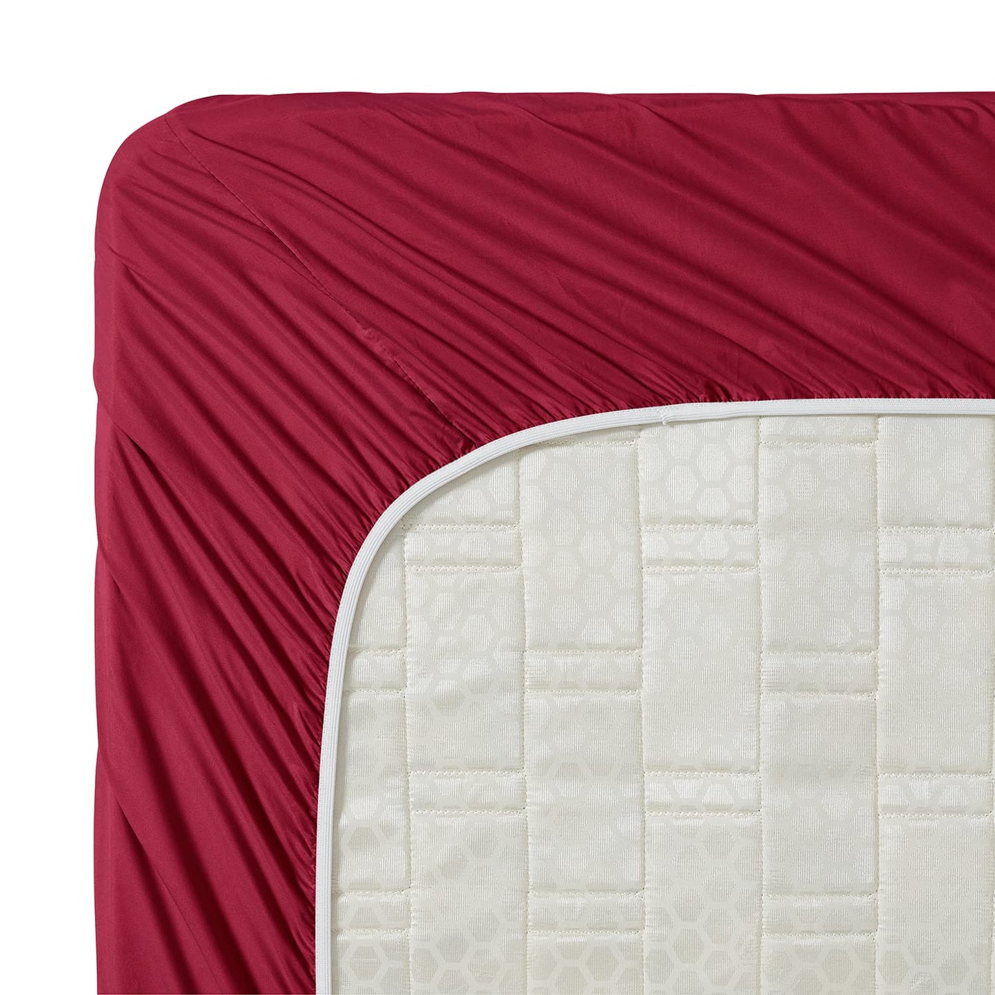Clara Clark 1800 Premier Series 4pc Bed Sheet Set - King, Burgundy Red
