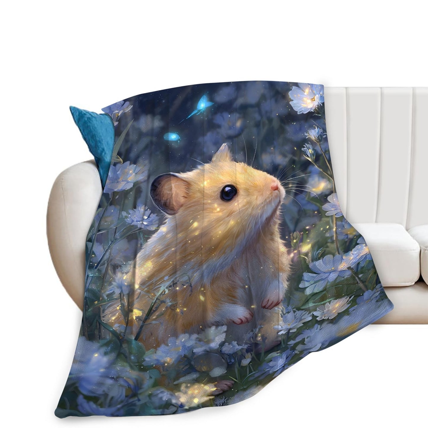 Baegopa Hamster Blanket Gifts for Girls Boys Guinea Pig Lover Throw Cozy Plush Fleece Flannel Lightweight Fuzzy Blankets for Women Men 50"X40"