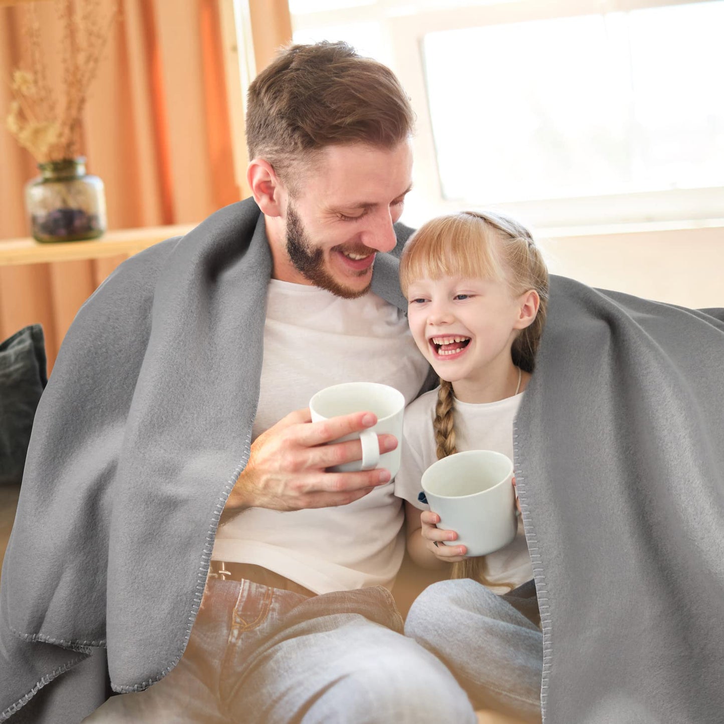 Special SG Glory Fleece Throw Blankets Bulk Fleece Blankets Solid Wholesale Lightweight Warm Soft for Pet Bed Sofa Couch Office Wedding Gifts Travel Seasons (Grey, Pack of 6-50x60 Inches)