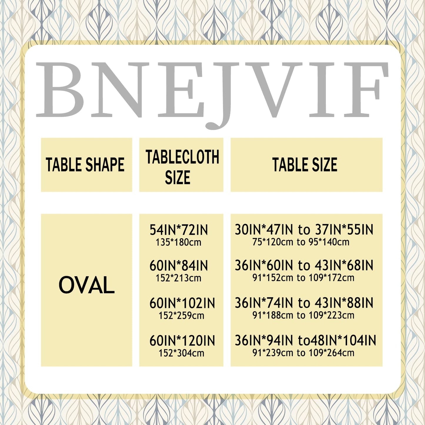 Bnejvif Oval Tablecloth, Modern Geometric Oval Tablecloth, Striped Tablecloth Indoor/Outdoor Waterproof Wrinkle Free Durable for Oval Tables 54 X 72 Inch