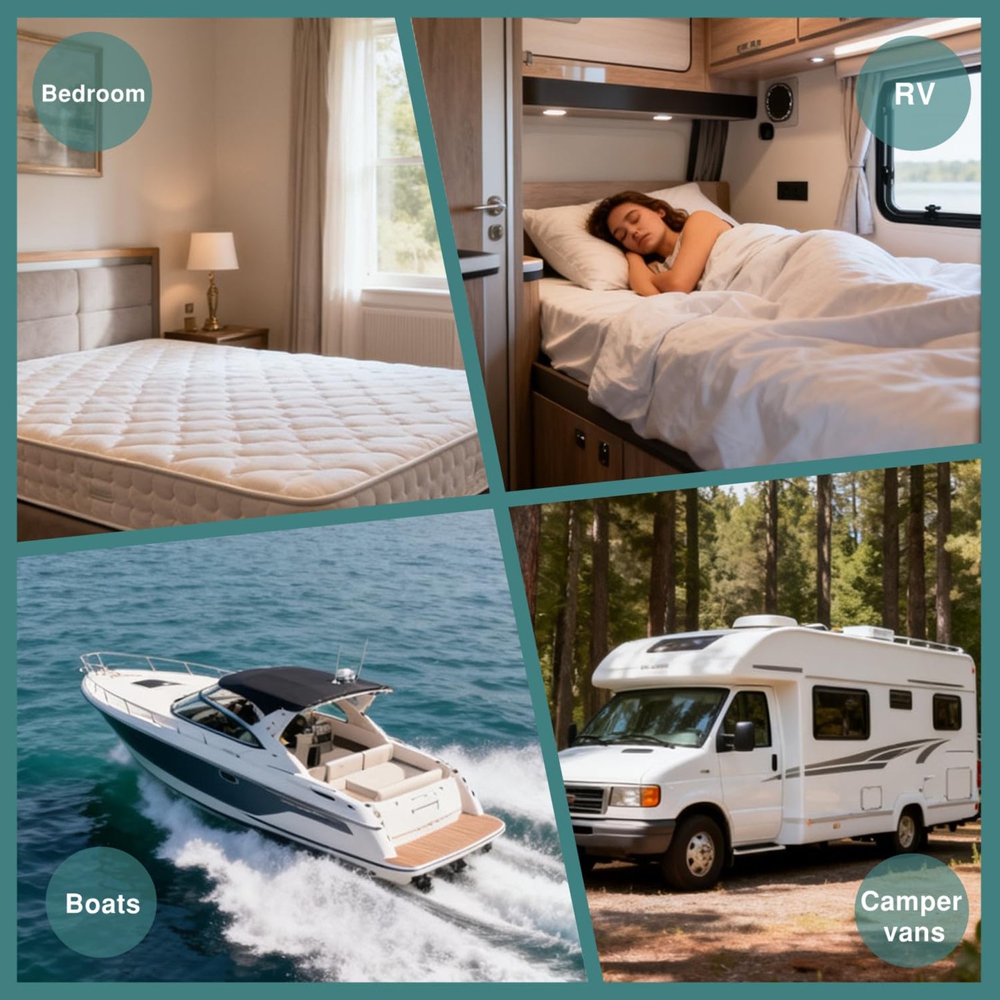 Livemy Queen Size RV Mattress Underlay Moisture Barrier, Breathable RV Under Mattress Ventilation, 3D Air Meshfiber Under Mattress Pad Keeps Beds Dry for Campers (80'' x 60'') (Whte, Queen)