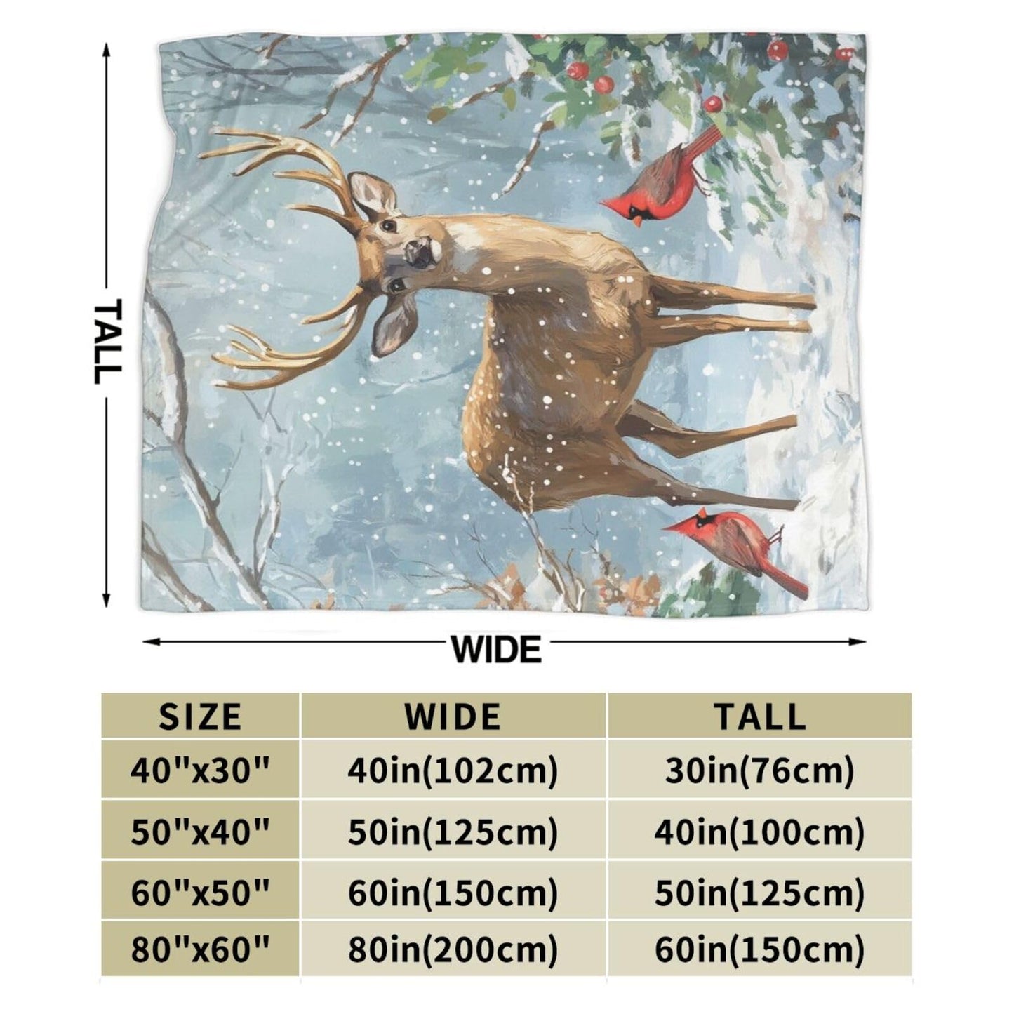 Deer Blanket, Soft Plush Fleece Cabin Animal Throw Blanket - Cozy Warm Stuff Blankets Bedding Deer Gifts for Women Girls Kids Adults 40"X50"