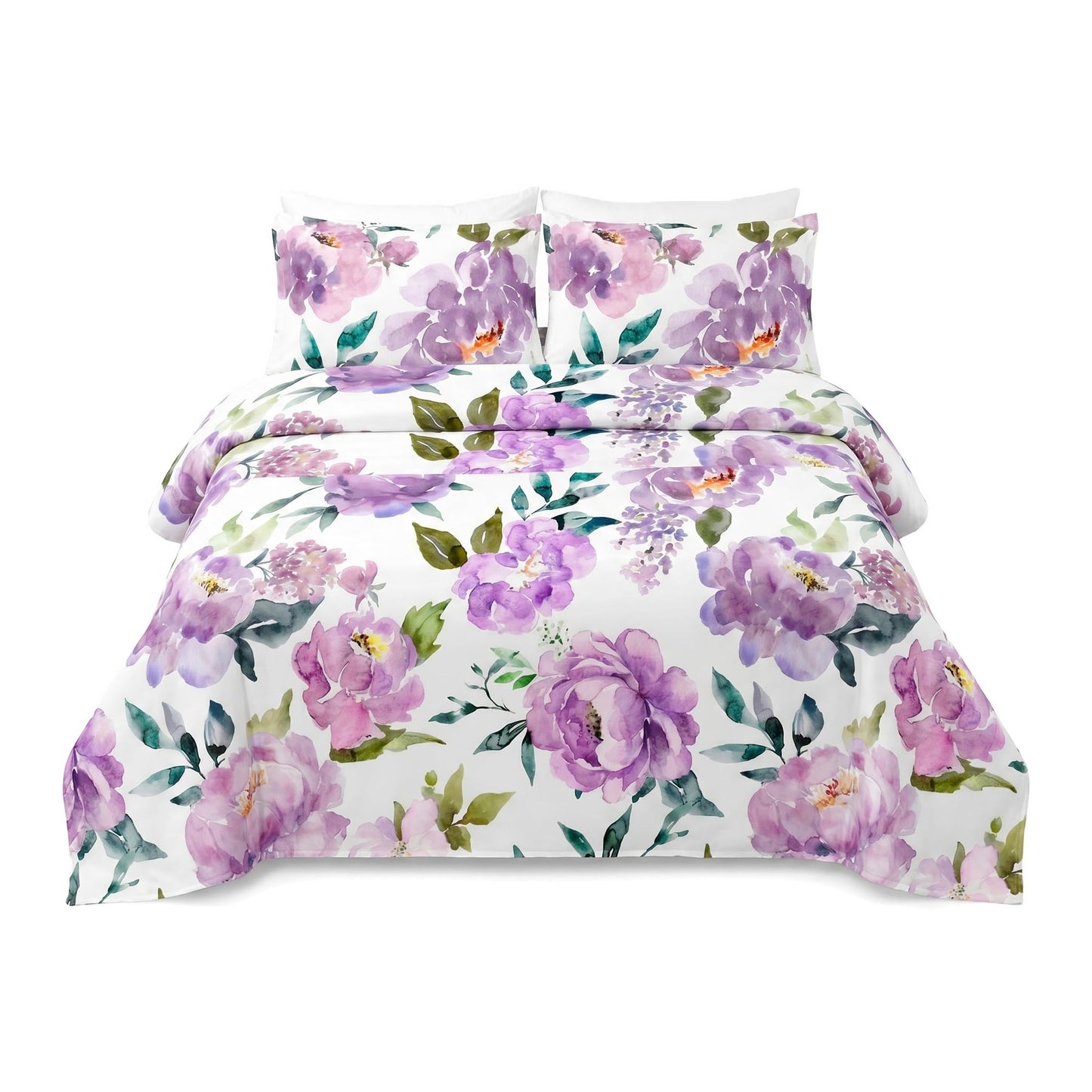 YIYEA Floral Sheets Queen Size, Premium Double Brushed Microfiber Bed Sheet Set for All Season, Soft Breathable, 16" Deep Pocket, Shrinkage and Fade Resistant, 4PC, Queen