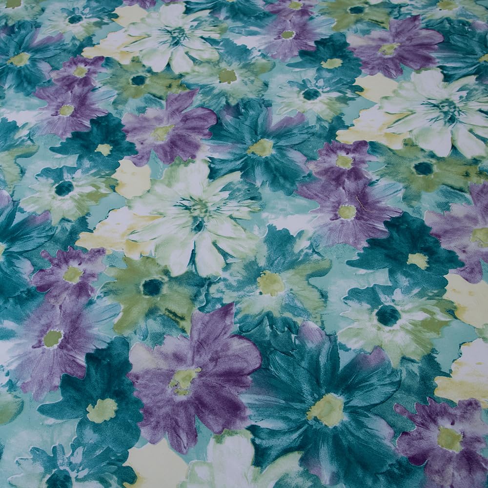 NATURETY Bedding Fitted Sheet with Deep Pocket,Oil Painting Style Printed Fabric Bed Sheets for Boys Girls Single Bed (Green Floral,Twin)