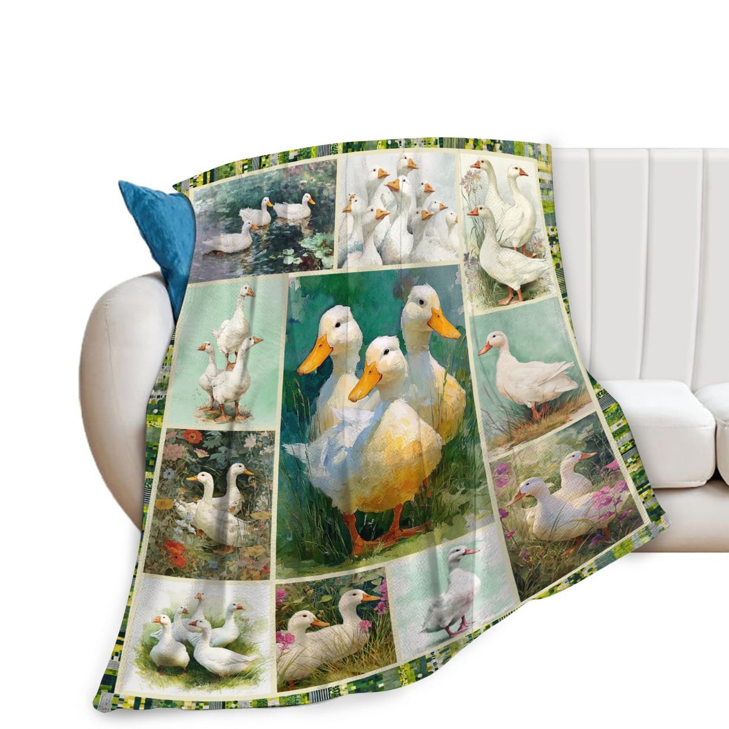 Dynova Duck Blanket Cozy Plush Funny Duck Throw Blankets Fuzzy Flannel Fleece Animal Decor Gifts for Girls Boys Women Men 50"X40"