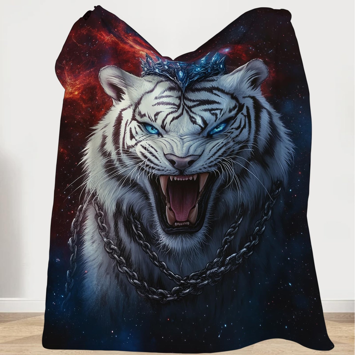 Tiger Blanket, Animal Throw Blanket, Tigers Gifts, Animals Blankets, White Tiger Stuff Fleece Flannel Plush for Women Men Boys Girls Lovers Adults Soft Bedding for Sofa Bed Office Home Decor 40"X50"