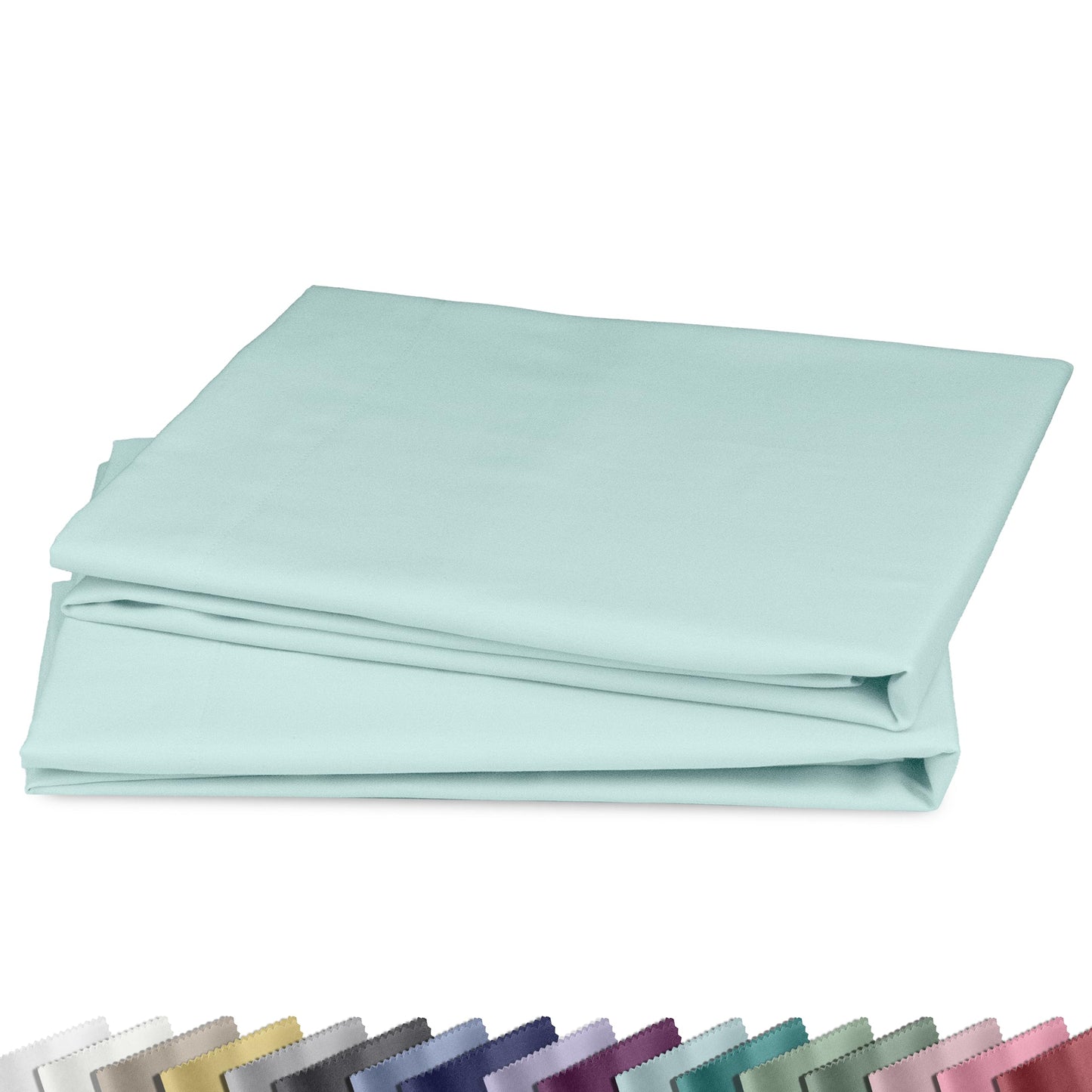 California Design Den 100% Cotton Pillow Cases Standard Size Set of 2, Soft Sateen Weave Pillowcase Set (Standard/Queen, Seafoam)