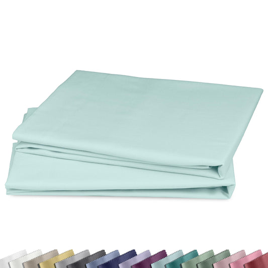 California Design Den 100% Cotton Pillow Cases Standard Size Set of 2, Soft Sateen Weave Pillowcase Set (Standard/Queen, Seafoam)