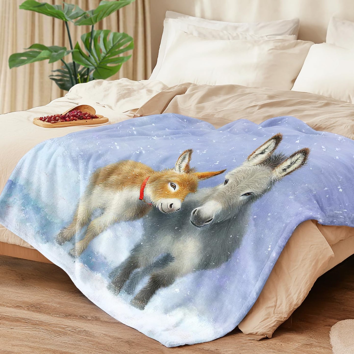 Donkey Blanket Donkey Throw Blanket Super Soft Plush Flannel Fleece Bedding Gifts for Boys Girls Men Women Lovers Adults Stuff for Couch Sofa Bed Room Decor 50"X60"