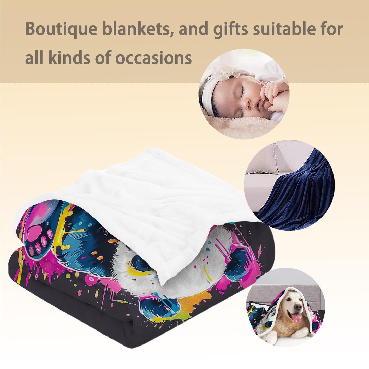 Ti Caldi Cute Panda Blanket | Soft Warm Fuzzy Lightweight Animal Watercolor Art Flannel Throw Blanket Perfect for Couch, Bed, Travel & Outdoor Use, Cozy Blankets for Adults Kids 60×50 in