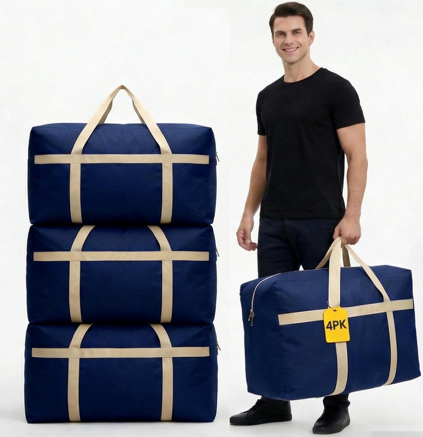 Lightweight Storage Moving Bags for Clothes, Comforters, Bedding, Pillows