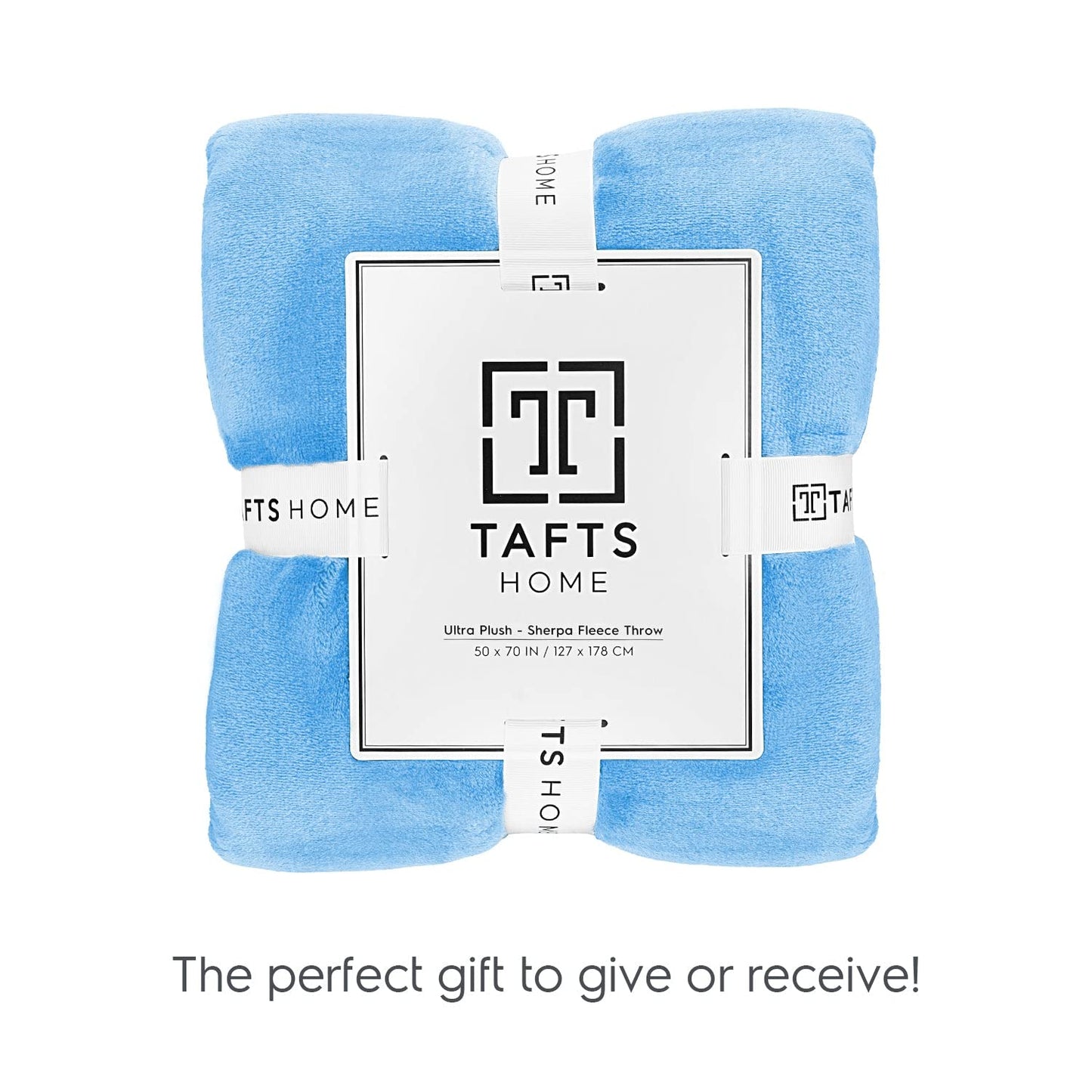 Tafts Throw Blankets - Ultra Plush/Sherpa Fleece Blankets - Soft, Ultra Comfy and Fuzzy - Plush Blankets and Throws for Couch, Bed & Living Room - All Seasons - Blankets Throw Size - Sky Blue