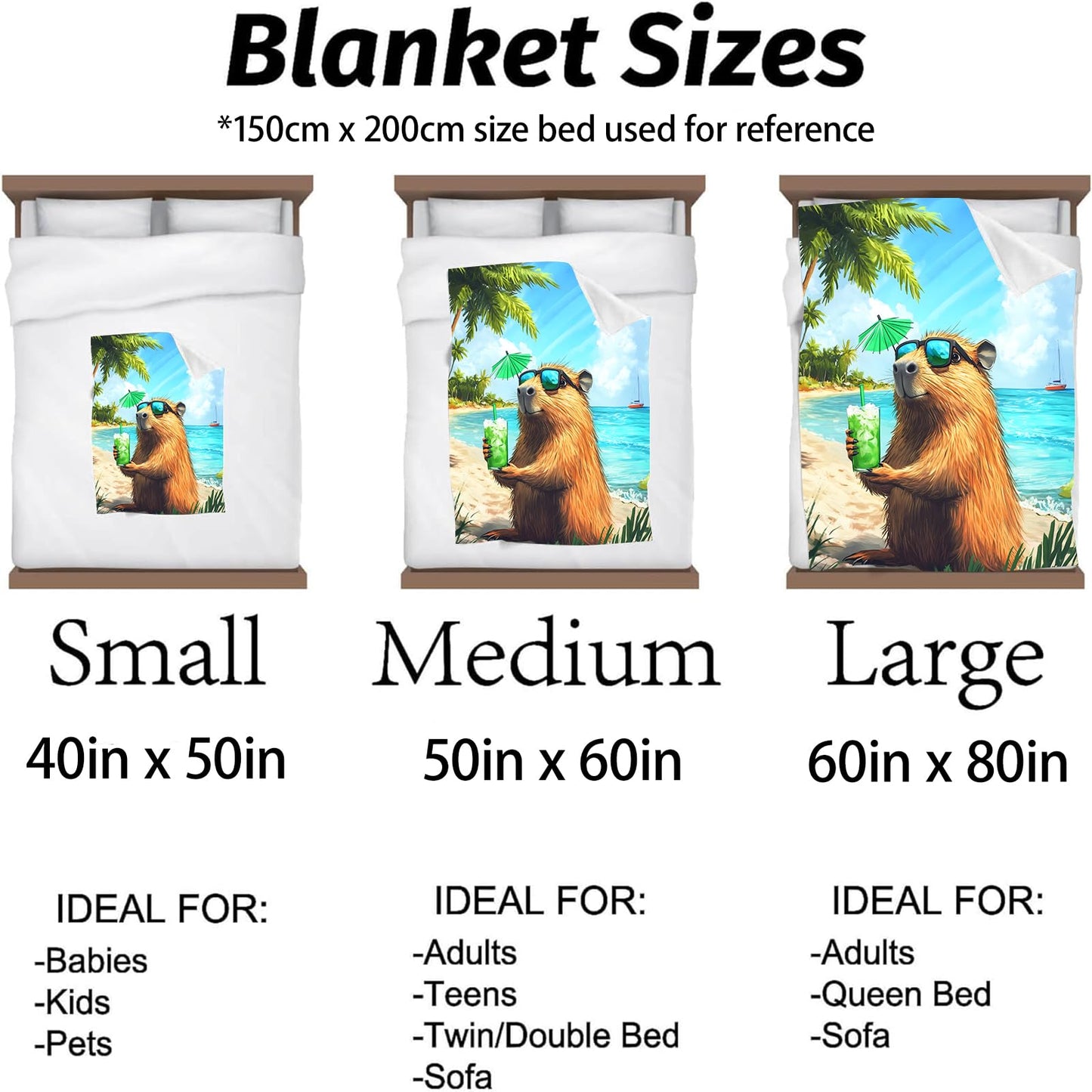 Kibue Funny Cute Capybara Blanket - Soft & Cozy Warm Flannel Throw - Plush Lightweight Blankets for Travel, Sofa, Bedroom, Office - Gifts for Adults Women Kids - for All Seasons 60"×50"