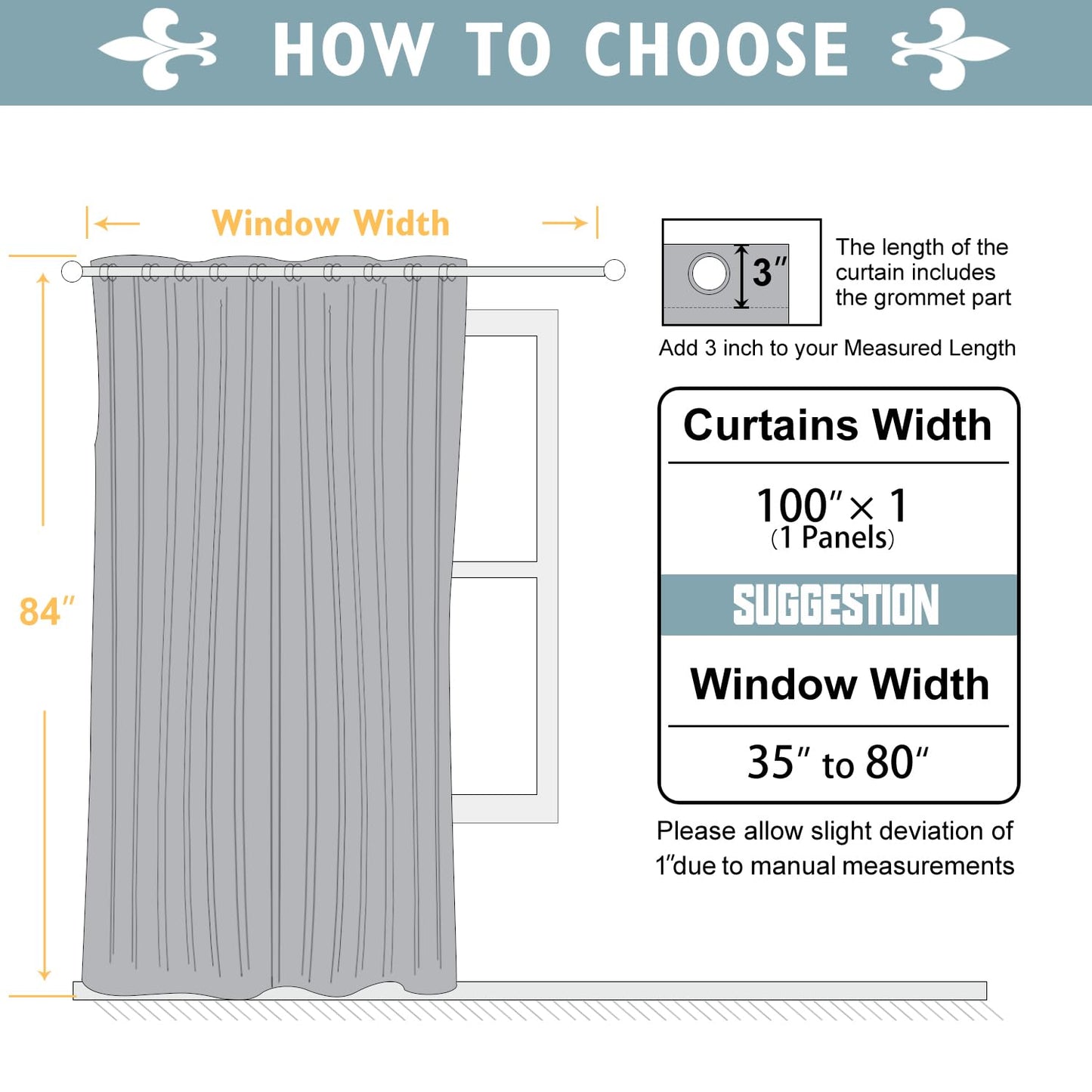 ChrisDowa Room Divider Curtain 84 Inches Long, Wide Blackout Sliding Door Curtain for Bedroom, Room Darkening Privacy Window Curtain for Patio Door (1 Panel Set, Dark Grey, 100 x 84 Inch)