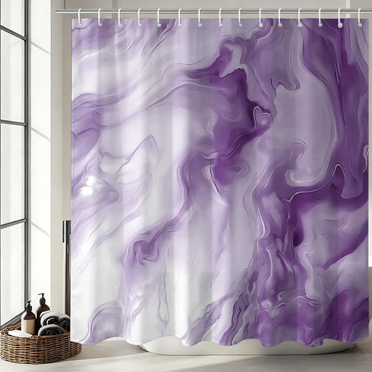 Mocsicka Shower Curtains for Bathroom, Purple Marble Shower Curtain for Bathroom, Abstract Purple and White Shower Curtain Modern Art Decor Waterproof Bath Curtain for Modern Bath Decor, 72 X 72 Inch