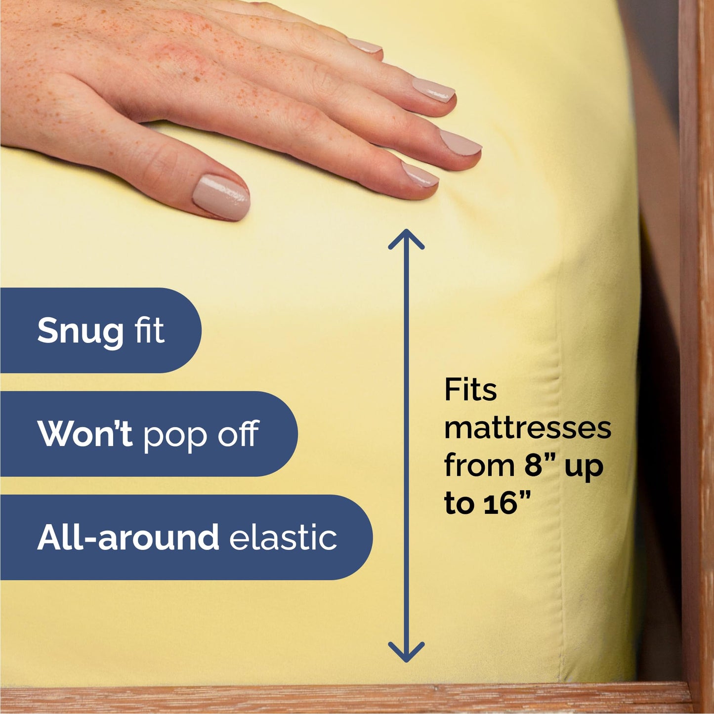 Queen Size 4 Piece Sheet Set - Comfy Breathable & Cooling Sheets - Hotel Luxury Bed Sheets for Women & Men - Deep Pockets, Easy-Fit, Extra Soft & Wrinkle Free Sheets - Yellow Oeko-Tex Bed Sheet Set