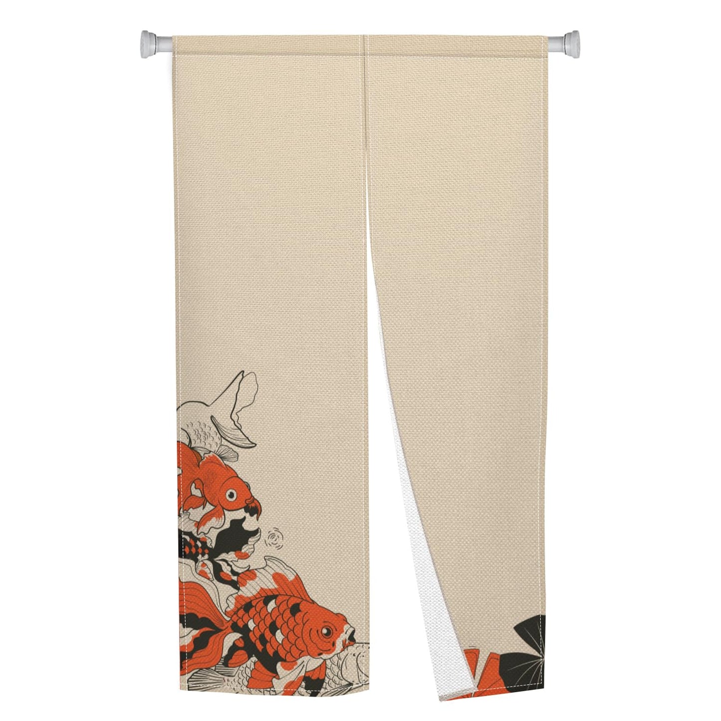 Leowefowa Noren Japanese Doorway Curtain Traditional Koi Fishes Printed Window Treatment Feng Shui Door Curtain Tapestry for Wall Hanging Bedroom Divider Kitchen Partition Home Decor, 33.5"x 70.9"