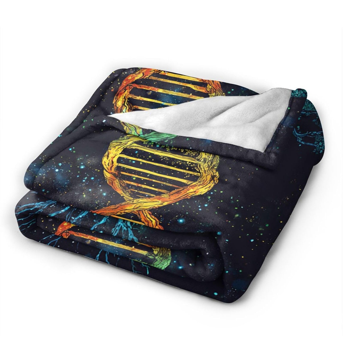 Dynova Tree of Life Blanket Cozy Plush Galaxy DNA Throw Blankets Fuzzy Flannel Fleece Gifts for Girls Boys Women Men Decor 50"X40"