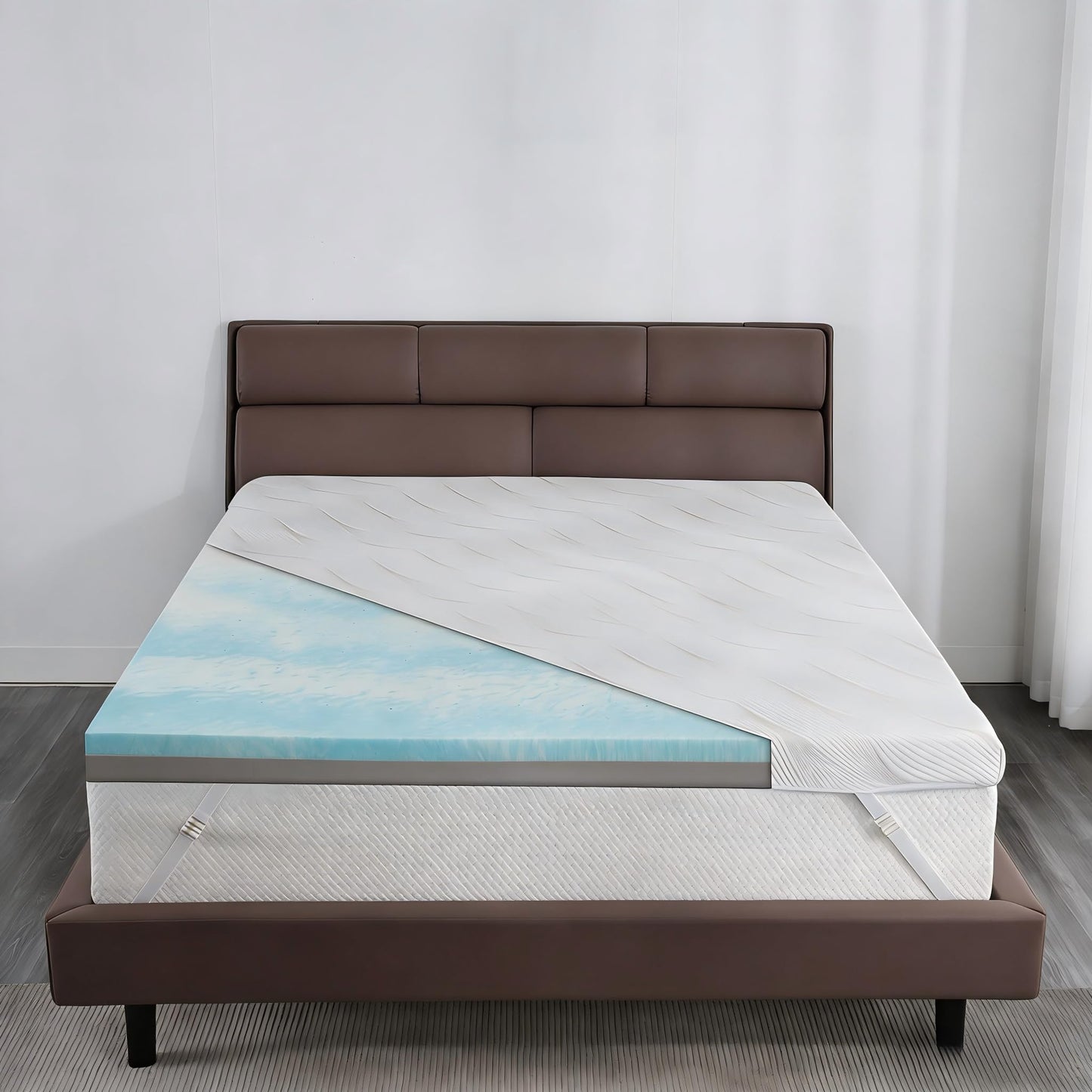 Extra Firm Mattress Topper Short King Size 3 Inch, Cooling Gel+Bamboo High Density Support Mattress Topper with Removable Cover, Bed Topper for Pain Relief CertiPUR-US, 71''x74''