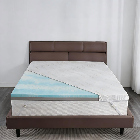 Extra Firm Mattress Topper Short King Size 3 Inch, Cooling Gel+Bamboo High Density Support Mattress Topper with Removable Cover, Bed Topper for Pain Relief CertiPUR-US, 71''x74''