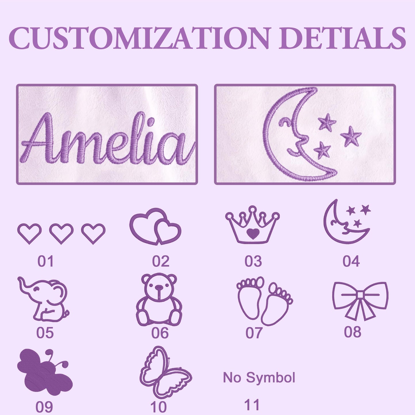 Personalized Baby Blanket with Embroidered Name,Custom Baby Receiving Blankets Soft Fleece Toddler Blanket for Newborn Baby Girl Shower Gifts -36" x 36"