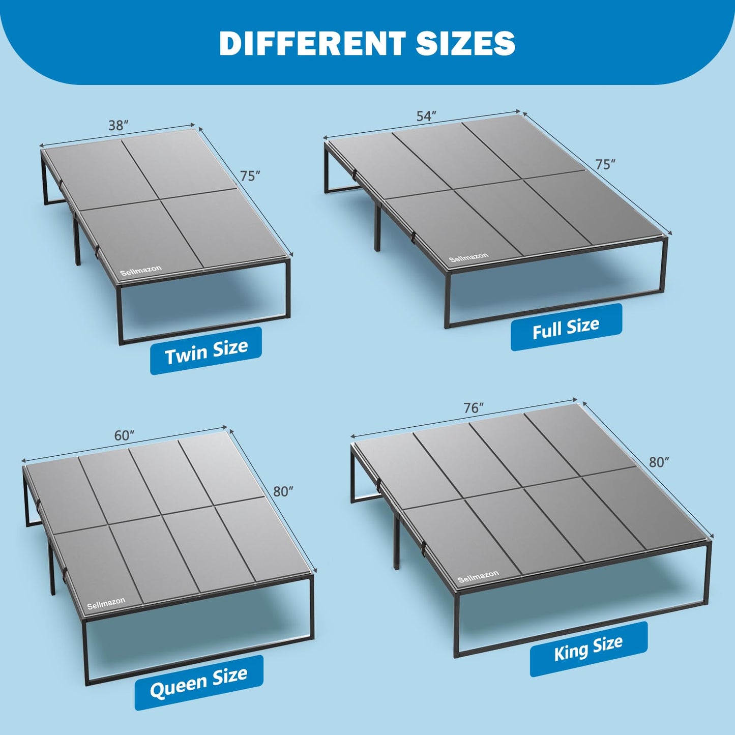Sellmazon Bunkie Board Queen Size (60x80''), Heavy Duty Bed Boards for Frame, Sleeper Sofa Support Board to Stop Sagging Mattress, Breathable, Noise Minimizing, Moisture Resistant