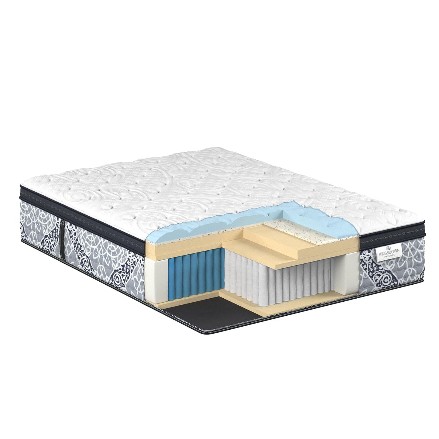 Kingsdown Cushion Firm Euro Pillow Top Hybrid Full/Double Mattress Cooling Gel Memory Foam Layer Multi-Layered Motion Isolation Cool Sleep Quilted Top Luxury Mattresses, 15-inch, Passions Engleson