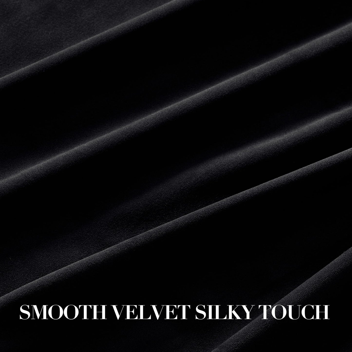 NICETOWN Black Velvet Curtains 72 inch Long for Dining Room - Blackout Thermal Insulating Soft Drapes for Half Window, Rod Pocket and Back Tab Design W42 x L72, 2 Panels