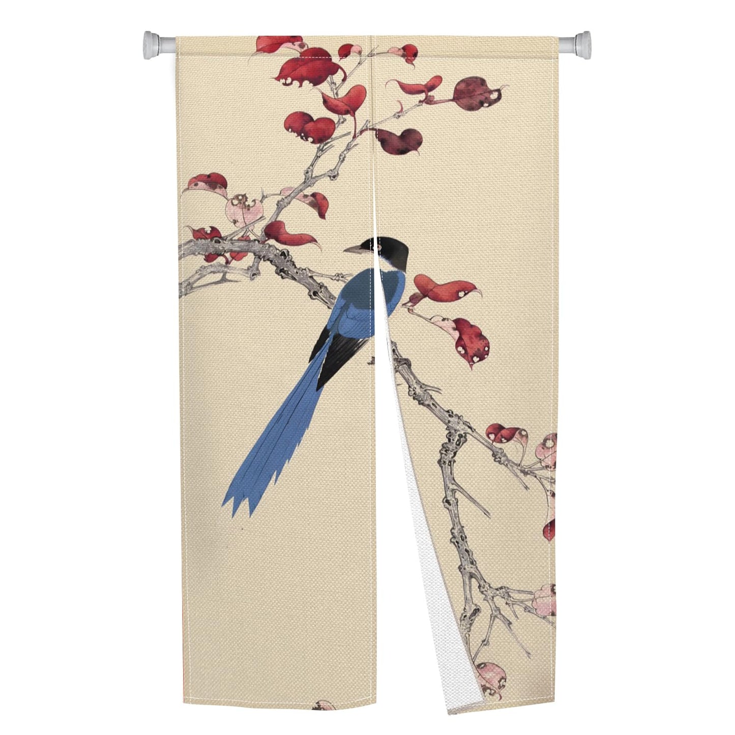 Leowefowa Long Japanese Noren Doorway Curtain Chinese Printing Window Treatment Traditional Good Lucky Door Curtain Tapestry for Room Divider Partition Home Kitchen Decor (lnk, Magpie), 33.5"x 70.9"