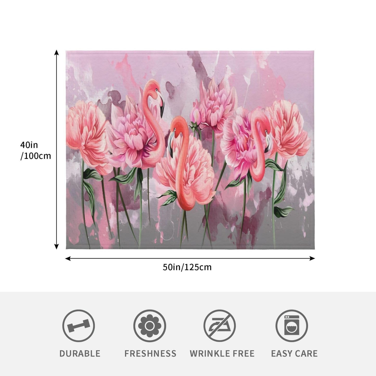 Jfniub Pink Cute Flamingo Modern Art Boho Blanket Throw Bedding Room Decor Flannel Blankets for Bedroom Living Rooms Warm All Season 50"X40"