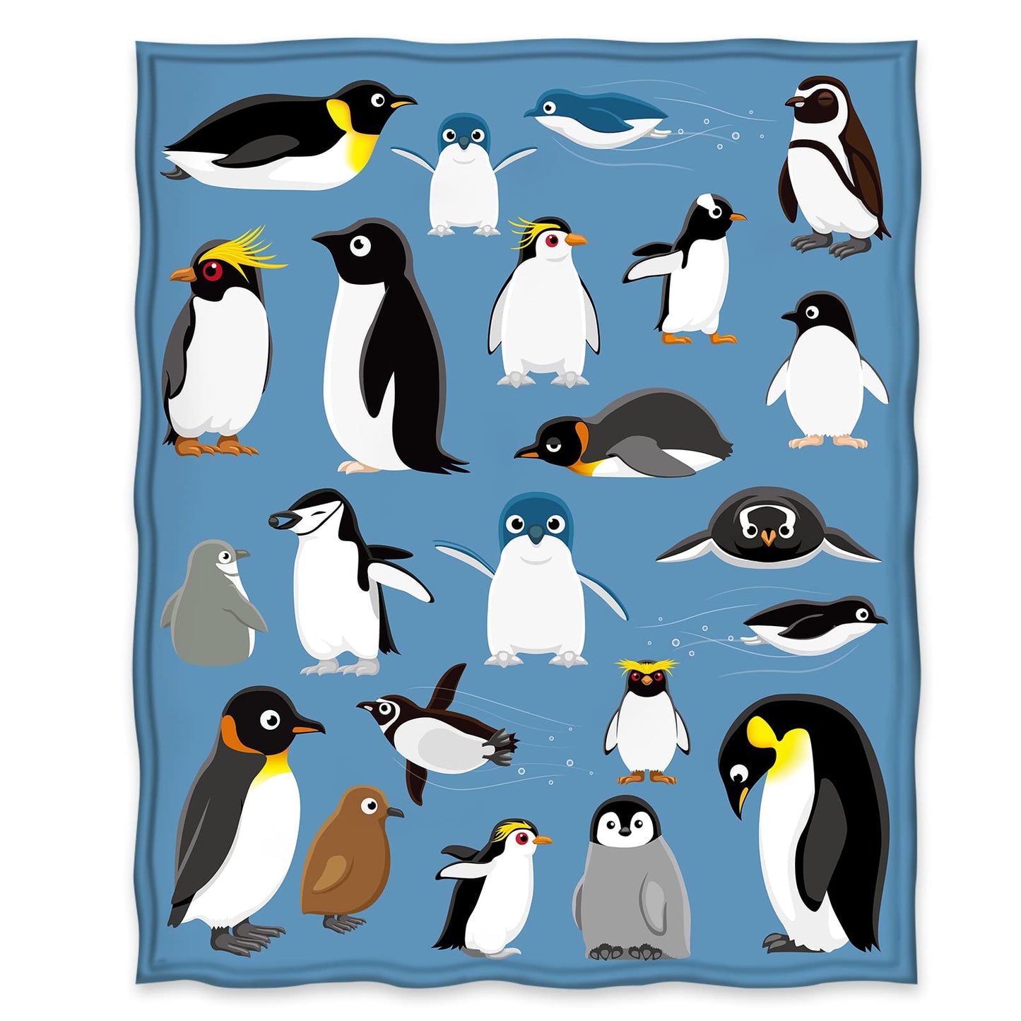 Jekeno Penguin Blanket Gifts for Women Girls Boys Mom Men Home Bedroom Living Room Decor Soft Cozy Lightweight Plush Throw Blankets Blue 50"x60"